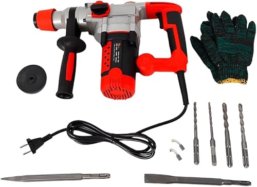 Martello Perforatore Martello Demolitore 2200W Martello Demolitore 6J, 4 Funzioni, 6 Velocità Variabili 0-930giri/min, Trapano a Percussione di Smorzamento Delle Vibrazioni - Honorern