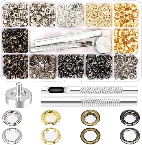 400pcs Occhiello Strumento Kit Grommet Metallo Strumento Installazione Dell'Occhiello Occhielli Grommet Rondelle Occhielli Metallici per Teloni Occhielli in Metallo Grommet Rondelle - Honorern
