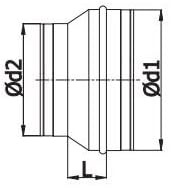 18438-008 - Riduttore di riduzione Aluflex tubo flessibile ventilazione, tubo pieghevole zincato 200 mm - 150 mm - Honorern