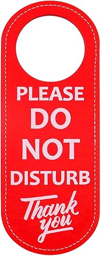 Cartello da Appendere alla Porta Non Disturbare, 1 Confezione in Pelle PU con pomello per Porta a Doppia Faccia, Cartello per la Privacy per riunioni di Ufficio, casa, Rosso - Honorern