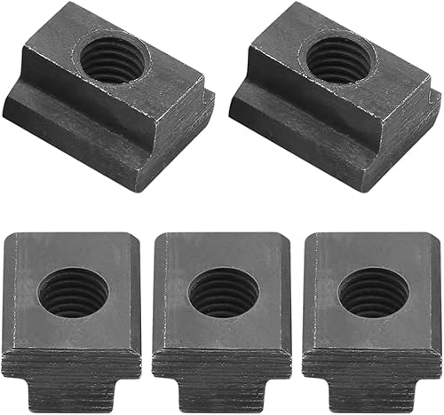 Set da 5 Dadi a T in Acciaio al Carbonio con Filetti M10 e Finitura in Ossido Nero per Tabelle e Utensili da Macchina. - Honorern