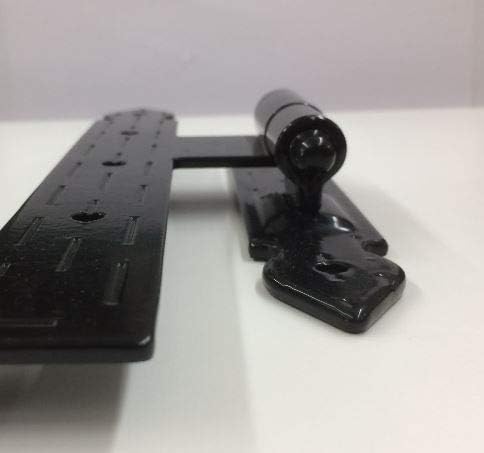 Cerniera a squadro occhio laterale mano sinistra finitura nero ideale da montare su persiane e sportelloni in legno massello con cardine di ancoraggio diametro mm.10. - Honorern