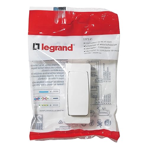 Legrand LEG97341 - Interruttore o deviatore, versione stretta, per installazione sporgente, da 2300 W, 230 V, colore: Bianco - Honorern