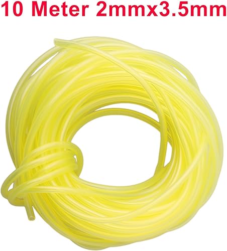 Tubo flessibile per carburante, 10 m, 2 mm x 3,5 mm, per motosega, soffiatore, trimmer motore a gas, resistente all'olio, colore giallo, adatto a varie apparecchiature elettriche esterne - Honorern
