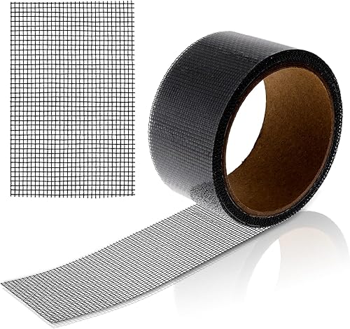 Nastro autoadesivo per la riparazione di finestre, 60,9 cm x 457 cm, kit di toppe per riparazione schermo di finestre o porte, nastro adesivo forte, in fibra di vetro, nastro di riparazione - Honorern