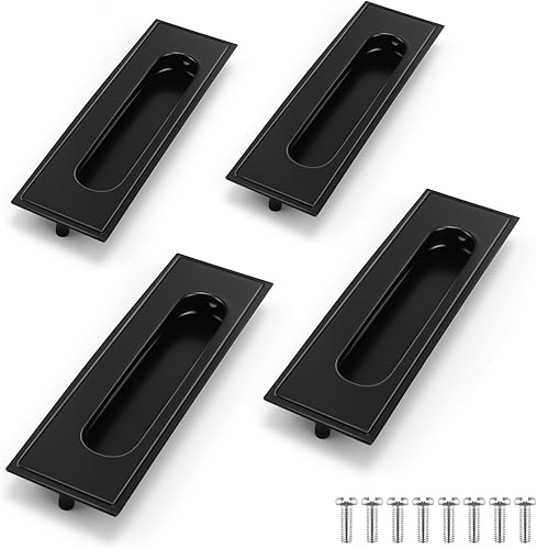 4 Pezz Maniglie Incasso, Acciaio Inossidabile Maniglia Porta Esterna, Moderno Incorporato Maniglia Porta Scorrevole Semplice moderno, Adatto per Ante Armadi, Ante Camere e Cassetti - Honorern