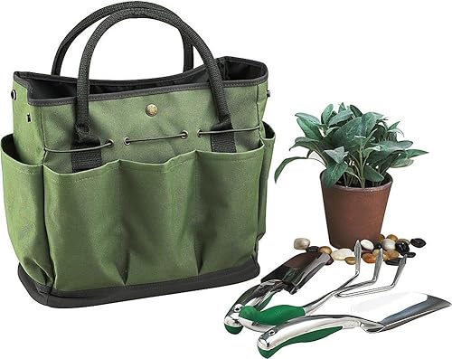 Borsa da giardino, giardinaggio Tool kit Storage Holder Oxford bag Home organizer con 8 tasca – verde scuro - Honorern
