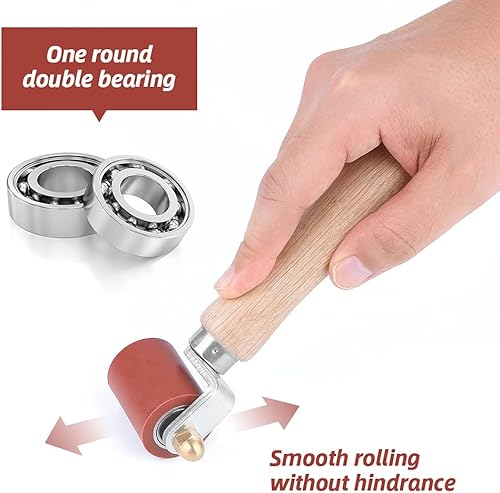 Rullo di pressione a mano in silicone, strumento di saldatura resistente ad alta temperatura, in silicone, rullo di pressione a mano, colore: rosso - Honorern