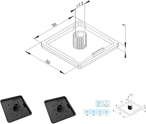 40 Pezzi Tappi per Tubi Rettangolari,Tappi in Plastica per Tubi Quadri, Tappi per Tubi Quadrati Interno 30x30mm,per Piedi Tubulari Quadrati di Mobili Sedie Scrivania Tappo Tappi Terminali In Plastica - Honorern