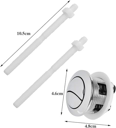 Pulsante per Serbatoio dell'Acqua da 38 mm, Universale, Doppio risciacquo, 2 Pezzi Standard per WC con Pulsante Pop-up Dual Flush Button, Serbatoio dell'Acqua, per sciacquone WC a Doppio risciacquo - Honorern