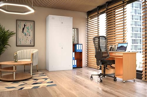 Armadio da Ufficio in Metallo Armadietto Archivio Multiuso Scomparto segreto Cassetti Verniciato a polvere Bloccabile 185 cm x 90 cm x 50 cm (Antracite) - Honorern