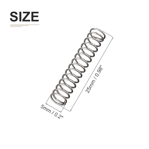 0.5x5x25mm(DxODxL) Compressione Molla - 30pz - Buono per Macchinari - Molla Acciaio Estensione Molla - Grigio - Honorern