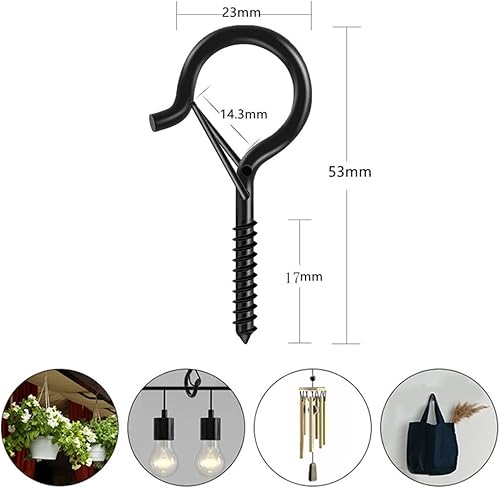 10 Pezzi 17x53 mm Ganci Avvitabili, Gancio a Vite Esterno, Soffitto a Vite Gancio, Gancio a Vite per Appendere Piante in Vaso, Decorazioni Natalizie, Lanterne,Fai da te Artigianato - Honorern
