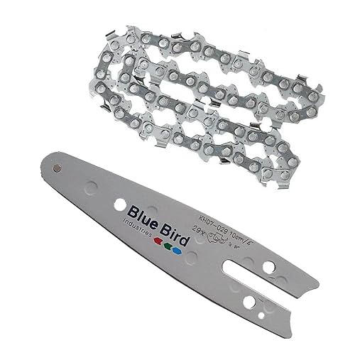 Set barra + catena per seghetto motosega da potatura CS 22-04 Blue Bird + Lama da 10cm - 4' - passo 1/4' - spessore 1.1 mm + Catena 29 maglie - Honorern