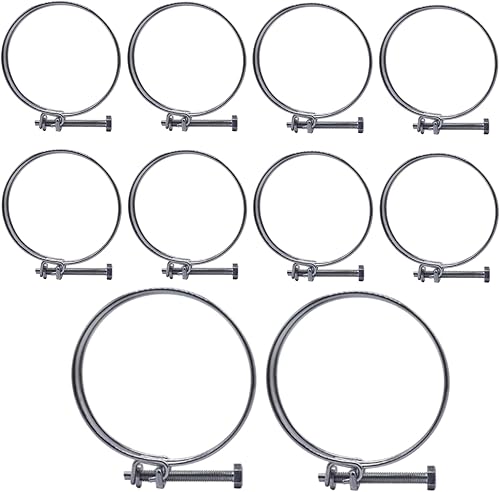 SKIR'CO (2 pezzi) Morsetti per tubi regolabili a doppio filo 19-22 mm, fascette stringitubo in acciaio zincato, clip per tubi di diametro regolabile - Honorern