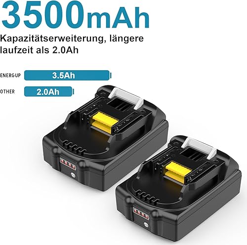 18V 3500mAh BL1830B Batteria per Makita Batteria 18V BL1830 BL1815N BL1820 BL1820B BL1840-2 pezzi - Honorern