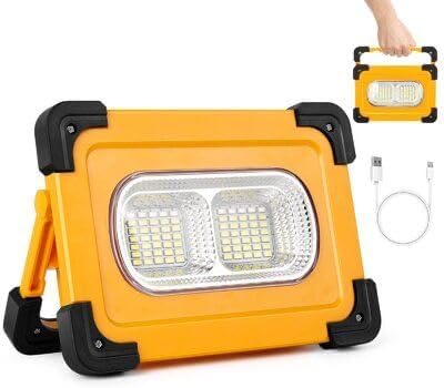 Faro Luce LED Faretto Ricaricabile Portatile Solare USB 4 Modalità Luce da Lavoro con 11000mAh Batteria, IP65 Impermeabili Esterni Lampada da Lavoro per Riparazioni Auto, Garage, Campeggi 30w A++] - Honorern
