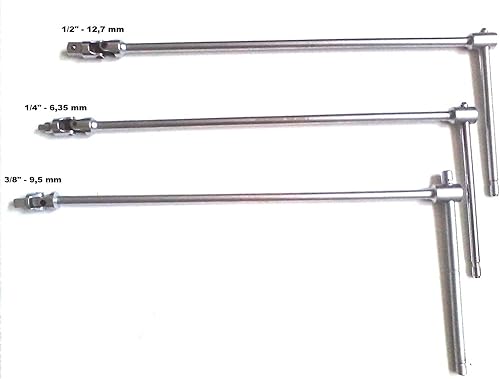 3 CHIAVI A 'T' SNODATE PER BUSSOLE CON ATTACCO 1/4', 1/2' E 3/8' - Honorern