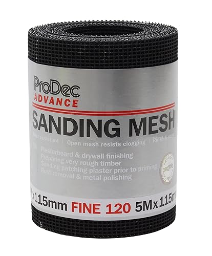 Rotolo da 5 m di grana 120 per levigatura senza zoccoli, fibra di vetro bifacciale riutilizzabile e ossido di alluminio abrasivo per 2 x durata su legno, vernice, 115 mm - Honorern