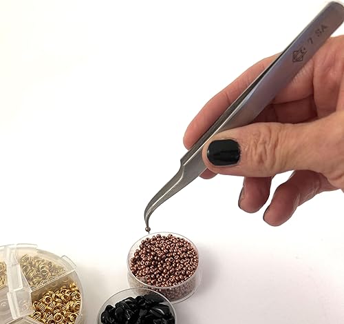 7 SA Pinzetta con punte fini curvate - Pinzetta adatta per una presa più facile nelle aree ad alta densità - Lunghezza 120 (mm), 4 3/4' - Honorern