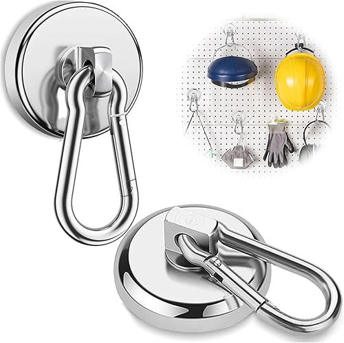 27KG Calamite Potenti Ganci, 32mm Ganci Magnetici, Gancio Magnetico Extra Stark Gancio Magnetico Ruotabili a 360° per Crociera, Frigo e Garage - Honorern