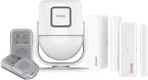 tiiwee X4 Rilevatore di Movimento e Sirena D'allarme 120 Db - Sistema Antifurto con 2 Telecomandi e 2 Sensori per Porte e Finestre - Per Uso in Casa, Garage, Capanno da Giardino - Honorern