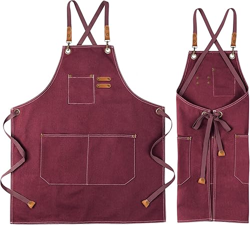 Newthinking Grembiule in tela da uomo, resistente, con tasche, impermeabile, resistente all'usura, per giardino, officina e garage - Honorern