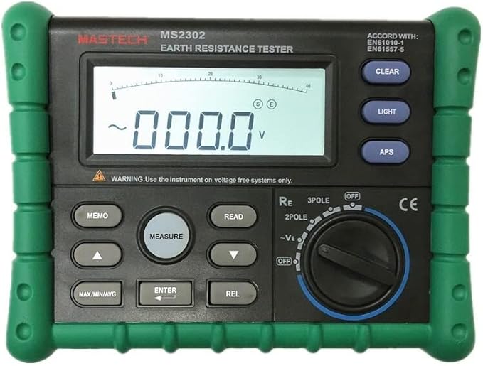 Mastech 777870 Tester Digitale di Resistenza di Terra, MS2302 Verde - Honorern