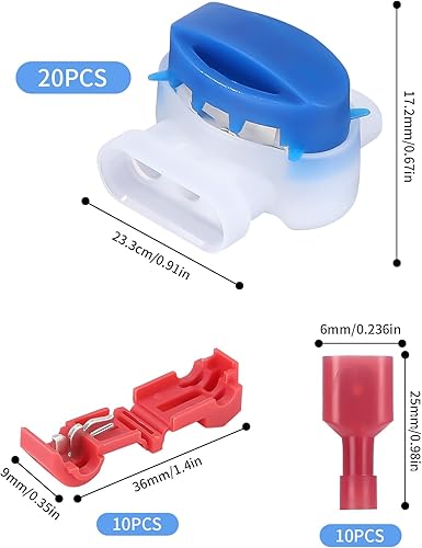 40 Pz Connettore con Gel, Connettori per Filo Perimetrale dei Robot Tagliaerba,Morsetti per Cavi Impermeabile,per Cavi Elettrici Giardino Outdoor Rasaerba Robot Tosaerba,con 10 Connettori Terminali - Honorern