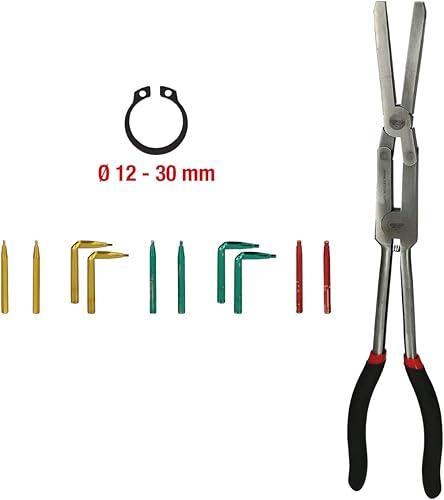 KS Tools 500.7015 Pinza di sicurezza a doppia articolazione per anelli di fissaggio esterni con punte intercambiabili - Honorern
