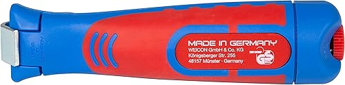 WEICON Coltelli per cavi No. 8-27, spelafili per spelare cavi tondi, blu/rosso, 140mm - Honorern