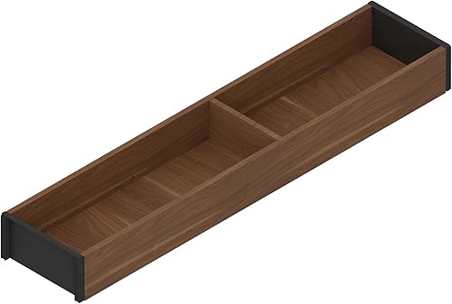 Blum AMBIA-LINE - Cornice per cassetti da cucina, larghezza 100 mm, lunghezza 472 mm, altezza 50 mm, con fondo, design in legno, noci Tennessee, 1 pezzo, organizer da cucina - Honorern