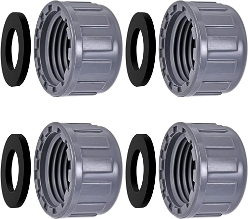 HAOBIN 4 pezzi Tappo per Tubo di Scarico in PVC Tappo Filettato 40 mm con Guarnizione in Gomma per Tubi Esterni - Honorern