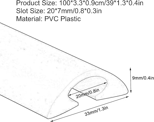 LYUCAYHQ Canalina Passacavi Muro da 100 cm Canaline Passacavi Facile da Installare Coprifili Elettrici per Cavi Nascondi Cavi per Casa, Ufficio, Garage(Black,100 * 2.6 * 0.8cm/39 * 1 * 0.3in) - Honorern