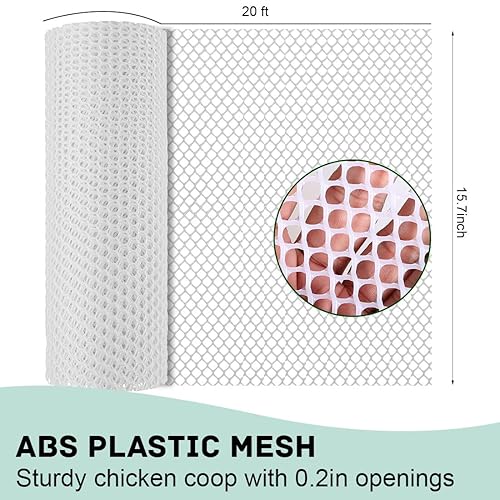 Recinzione in plastica per pollame, 0,4 m x 6 m, per giardino, casa, cortile - Honorern