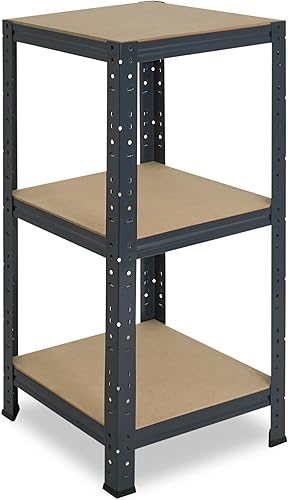 100x50x30cm HOME Scaffale metallo per carichi pesanti antracite con 3 ripiani con 175kg capacità di carico/Scaffali in metallo per garage come scaffali per ripostiglio o officina - Honorern