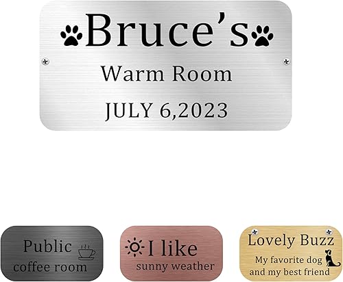 Targhetta con nome in metallo personalizzata, targhetta con nome inciso, targhetta con nome personalizzata, targhette personalizzate per porte in metallo, placche intagliate al laser - Honorern