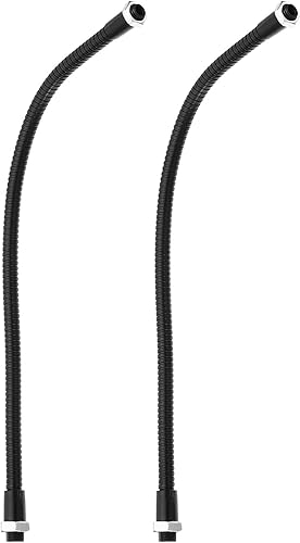 PATIKIL 11,8' Tubo Flessibile Universale Collo Cigno, 2pz M10 a M8 Prolunga Tubo Morbido Braccio Flessibile in Metallo Pieghevole a Filettatura Fine per Lampada Attrezzatura, Nero - Honorern