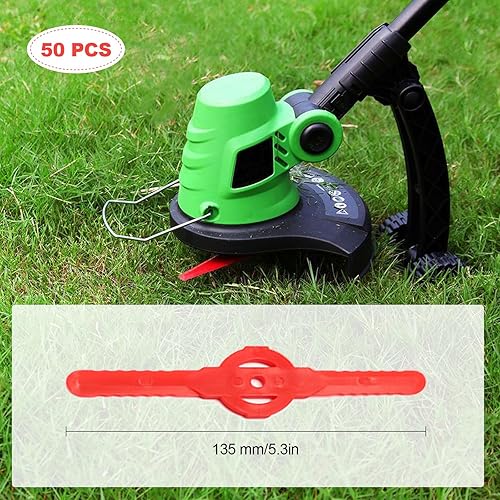 50 Pezzi Coltello di Ricambio tagliaerba tagliaerba, Rosso tagliaerba Coltello Lama Tosaerba in plastica, per Tosaerba per Tagliaerba da Giardino, per Trim Veloce Switchblades (50 Pezzi) - Honorern