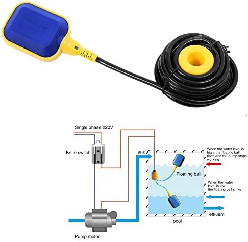 10m 250V 15(8) A Interruttore Galleggiante Pompa Sommersa Cambio Livello Pompe Di Controllo Automatico, Interruttore a Galleggiante, Regolatore di Livello dell'Acqua, Spesso in Piscine, Fusti - Honorern
