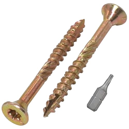 SKIR'CO Confezione da 200 viti universali in acciaio zincato da 3,5 x 35 mm, testa svasata, testa torx, tipo 17, viti truciolare (200, 3,5 x 35 mm) - Honorern