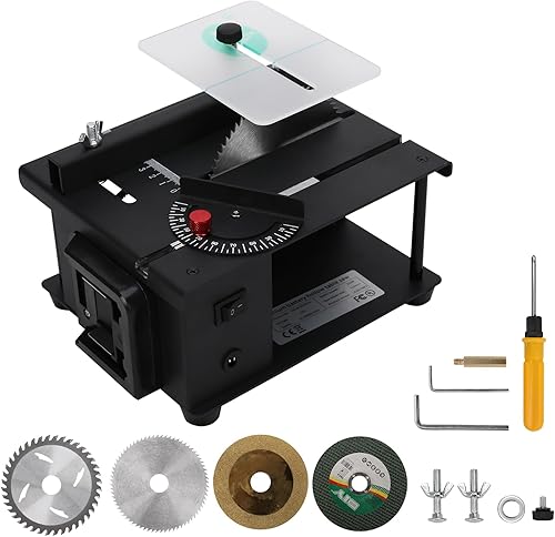 Mini Sega da Tavolo per Makita 18V, Multifunzionale e Portatile Sega da Tavolo Miniaturizzata DIY, 0~35mm Altezza di Taglio Regolabile, 4 Lame, per Artigianato e Lavorazione - Honorern
