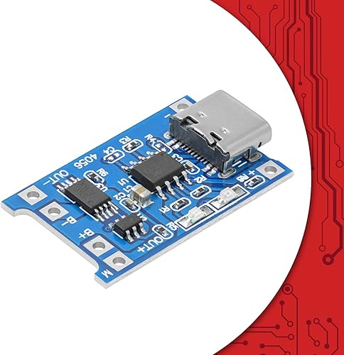 TP4056 Modulo di carica della batteria – USB tipo C, circuito di protezione, indicatori LED – Indispensabile per batterie a celle singole agli ioni di litio o LiPo - Honorern