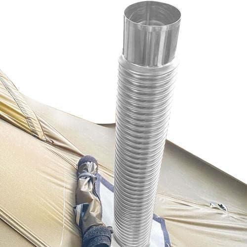 Tubo per Camino in Acciaio Inossidabile, Raccordi per Riscaldamento, Tubo di Scarico Flessibile Ondulato Estensibile, Ventilazione per Asciugatrice - Honorern
