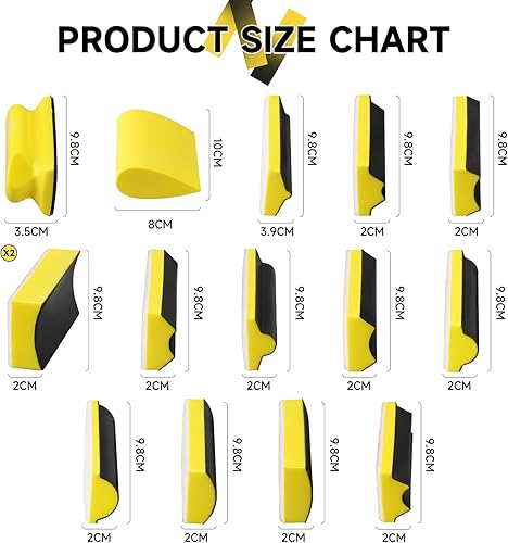 Set di Blocco Levigatura Manuale da 16 pezzi con profilo sagomato e piastra di supporto concava e convessa per la lavorazione del legno, il restauro di mobili, la verniciatura di auto e l'artigianato. - Honorern