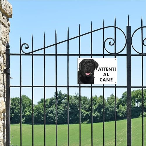 LABRADOR RETRIEVER NERO cartello targa Attenti al Cane in metallo Alluminio, spessore 3mm (Cm 20x30) - Honorern