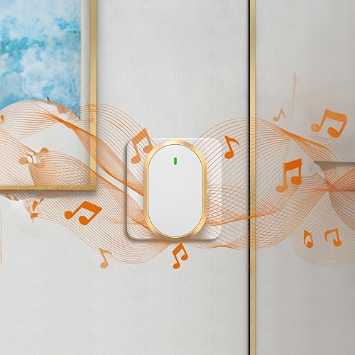 Retoo Campanello radio impermeabile, campanello senza fili, portata 300 m, 38 melodie, 4 livelli di volume, plug in wireless per la presa, IP44 - Honorern
