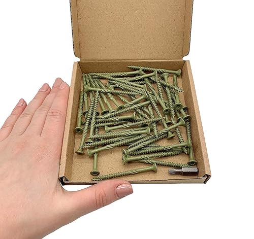 Confezione da 50 viti per legno con finitura anticorrosione, 4,5 x 60 mm, viti per legno, testa Torx, tipo 17 - Honorern