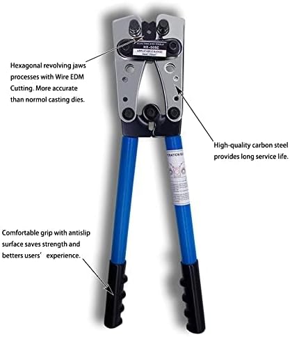 Pinza crimpatrice adatta per capicorda 6,0 – 50 mm ² HX-50SC, adatta per rinforzare capicorda, clip per batteria, occhi in rame - Honorern