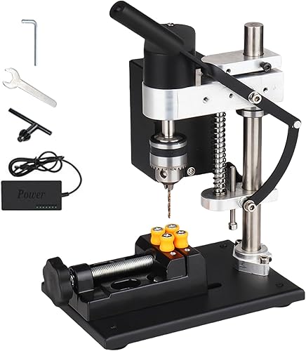Trapano A Colonna 250W Mini Trapano Banco Supporto Per Trapano Piccolo Trapano da Tavolo Velocità Regolabile 7 Velocità Per Metallo Legno Acrilico Plastica - Honorern